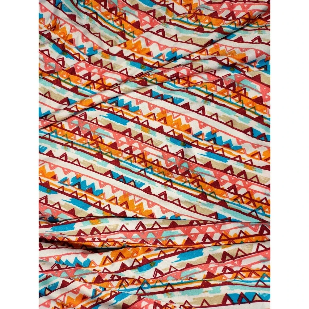 Dot Smile Girls 7 Orange Turquoise Ballerina Twirl Dress 3/4 Sleeve‎ Triangles